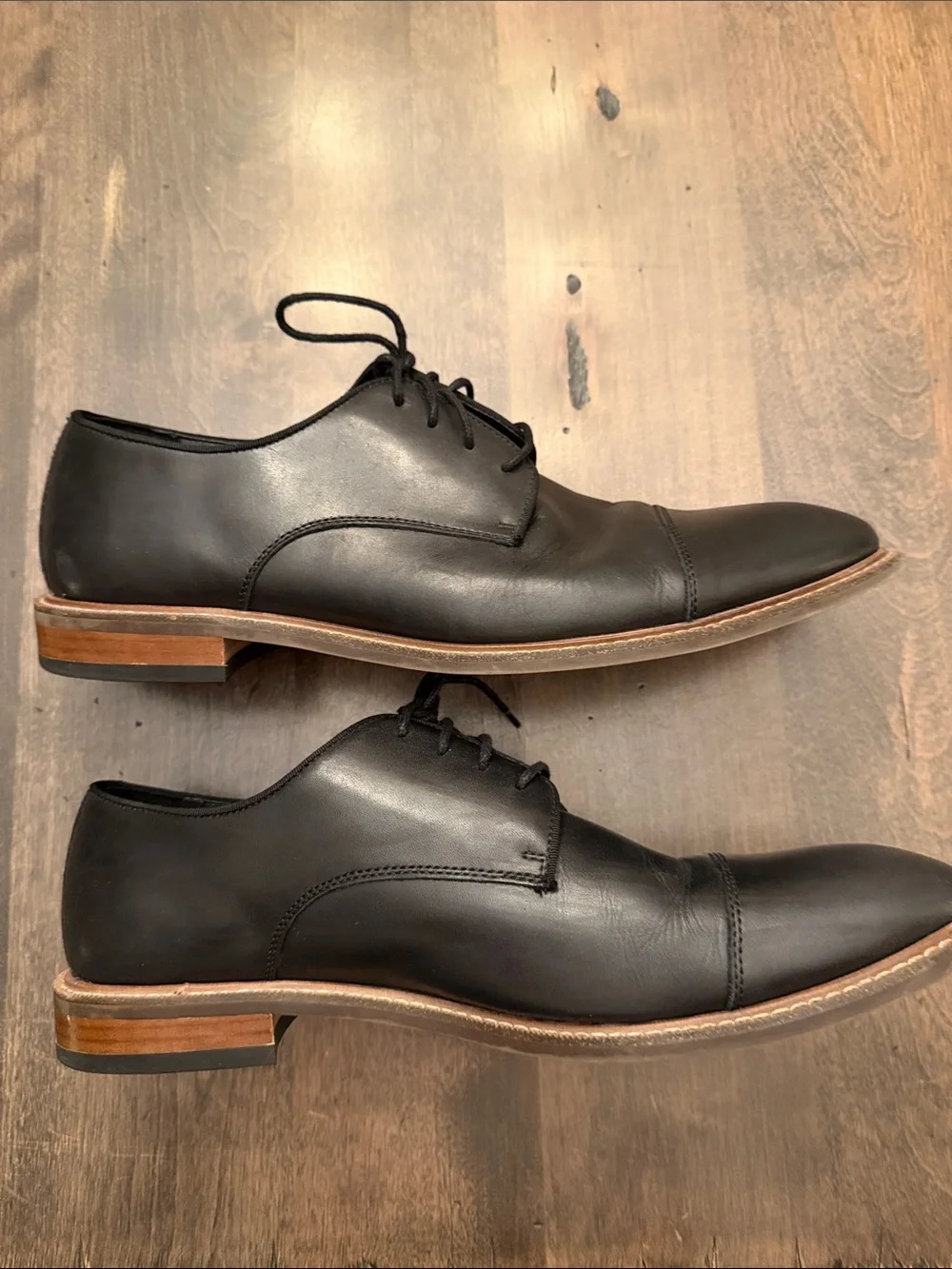 Vince Camuto Lamson Black Leather Cap Toe Oxford Dress Shoes Men's Size 11.5